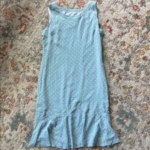 Susan Bristol Eggshell Blue Polkadot Sleeveless Sheath Dress